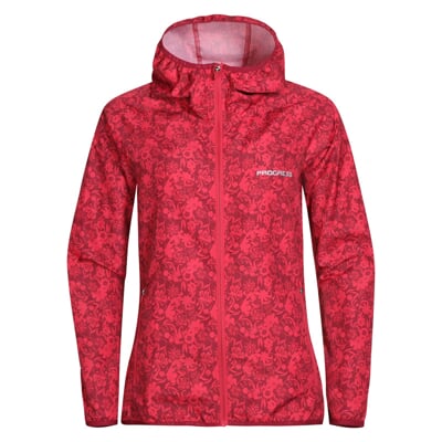 VALEDA full-zip hooded jacket raspberry red