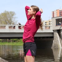 CARRERA SHOTS women's shorts 2in1 black/cherry
