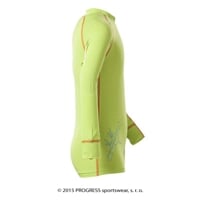 E NDRD kids bamboo long sleeve T-shirt Lt.green/orange sew.