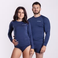 E NDRZ ladies bamboo long sleeve T-shirt navy