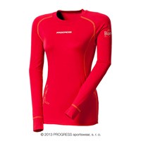 E NDRZ ladies bamboo long sleeve T-shirt red