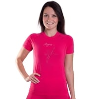 E NKRZ ladies bamboo short sleeve T-shirt black/purple sew.