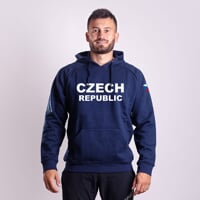 FUN HOODY CZECH MAN pánská mikina s kapucí tm.modrá