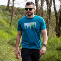 HRUTUR "FOREST" short sleeve merino T-shirt petroleum melnge
