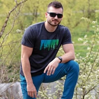 HRUTUR "FOREST" short sleeve merino T-shirt grey melange
