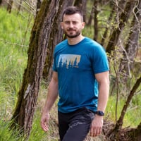 HRUTUR "FOREST" short sleeve merino T-shirt petroleum melnge