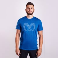 HRUTUR "RAM" short sleeve merino T-shirt blue melange