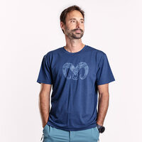 HRUTUR "RAM" short sleeve merino T-shirt navy