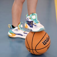 JUNIOR BASKETBALL children's sports shoes white/blue/petrol