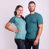 MS NKR mens baselayer short sleeve T-shirt green (grey)