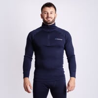 MT TRZ 250 men's merino zip neck T-shirt blackened blue