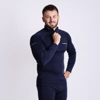 MT TRZ 250 men's merino zip neck T-shirt blackened blue