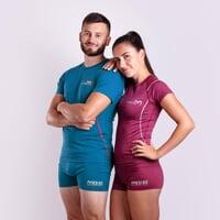 MW NKR mens merino short sleeve T-shirt petroleum melange