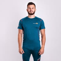 MW NKR mens merino short sleeve T-shirt petroleum melange