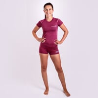 MW NKRZ 50OA womens merino short sleeve T-shirt wine red melange