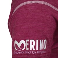 MW NKRZ 50OA womens merino short sleeve T-shirt wine red melange