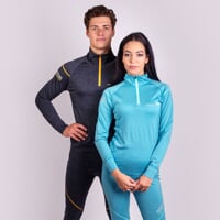 MW NRZZ mens zip neck merino T-shirt mint melange