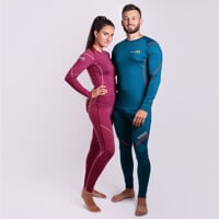MW SDN mens merino long tights petroleum melange
