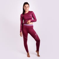 MW SDNZ womens merino long tights wine red melenge
