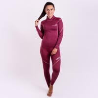 MW SDNZ womens merino long tights wine red melenge