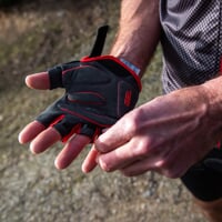 SOLAR MITTS fingerless cycling mittens black/red