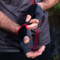 SOLAR MITTS fingerless cycling mittens black/red