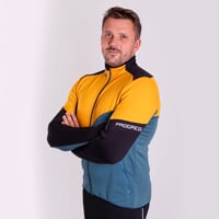 TERRITORY mens full zip jacket black/curry/china blue