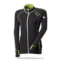 TISPA II ladies sports full zip jacket black/green-white sew.