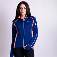 TISPA II ladies sports full zip jacket navy blue/salmon