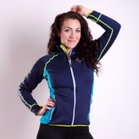 TISPA II ladies sports full zip jacket black/Lt.blue sew.