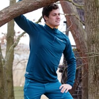 TOREZ ZIP MERINO men's zipneck jacket petrol blue