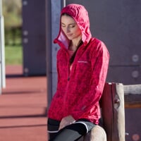 VALEDA full-zip hooded jacket raspberry