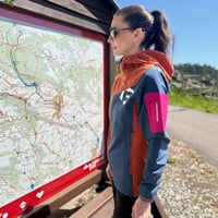 WOOLCRAFT LADY women's jacket with merino terracotta/navy