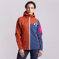 WOOLCRAFT LADY women's jacket with merino terracotta/navy