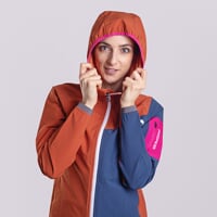WOOLCRAFT LADY women's jacket with merino terracotta/navy