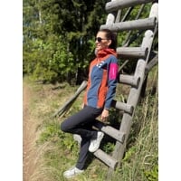 WOOLCRAFT LADY women's jacket with merino terracotta/navy